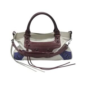 BALENCIAGA The First Handbag Bordeaux Purple Blue